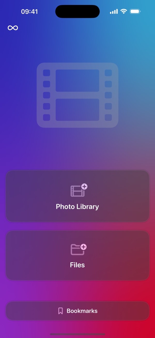 Key/Frame Auswahlansicht zum Importieren eines Videos.